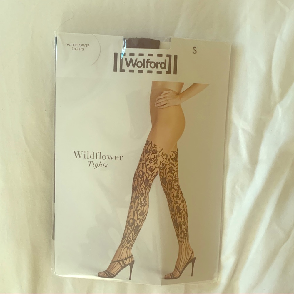 Wildflower Black Tights